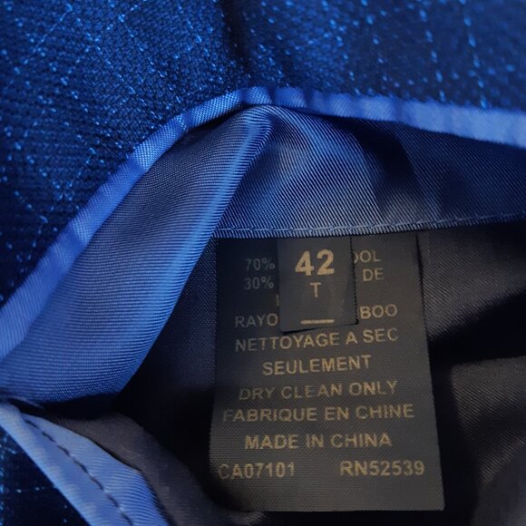 Daniel Hechter Paris 42L Indigo Blue Men's Sport Coat Jacket Blazer - Picture 7 of 10